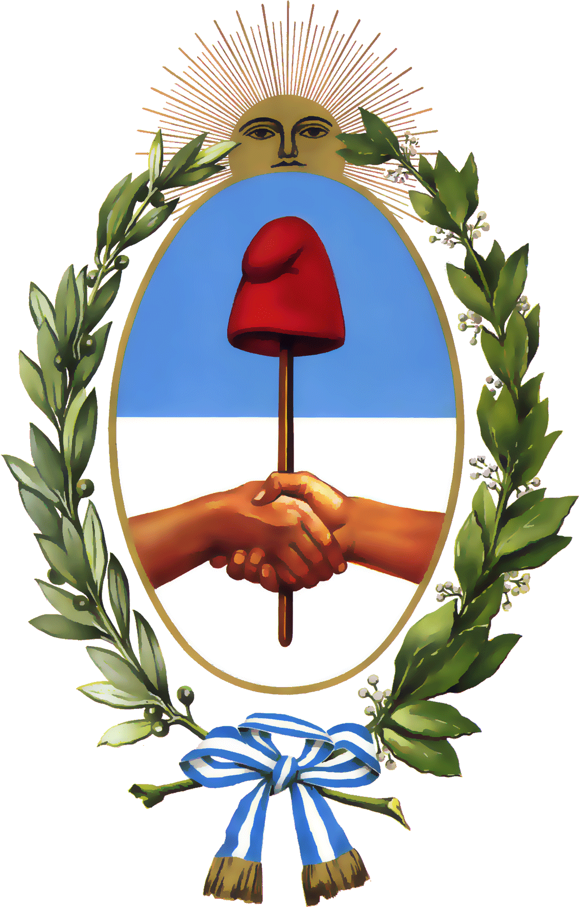 Argentinian Cockadeand Handshake Emblem PNG Image