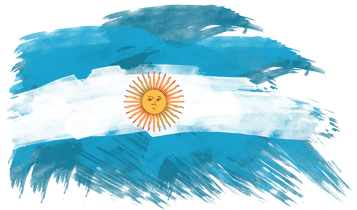 Argentinian Flag Artistic Brushstrokes PNG Image