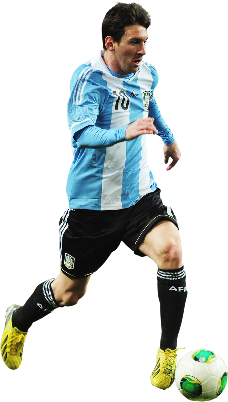 Argentinian Footballer In Action PNG Image