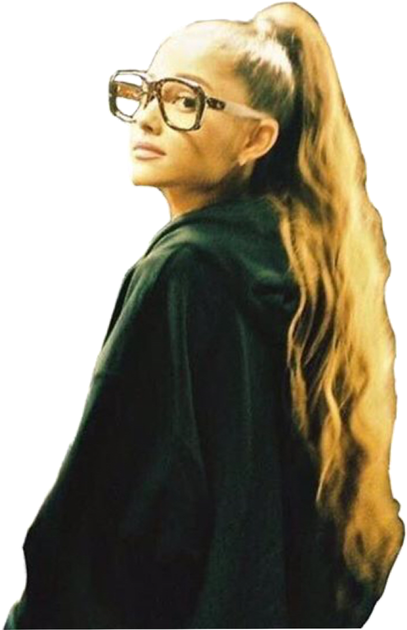 Ariana Grande Side Posewith Glasses PNG Image