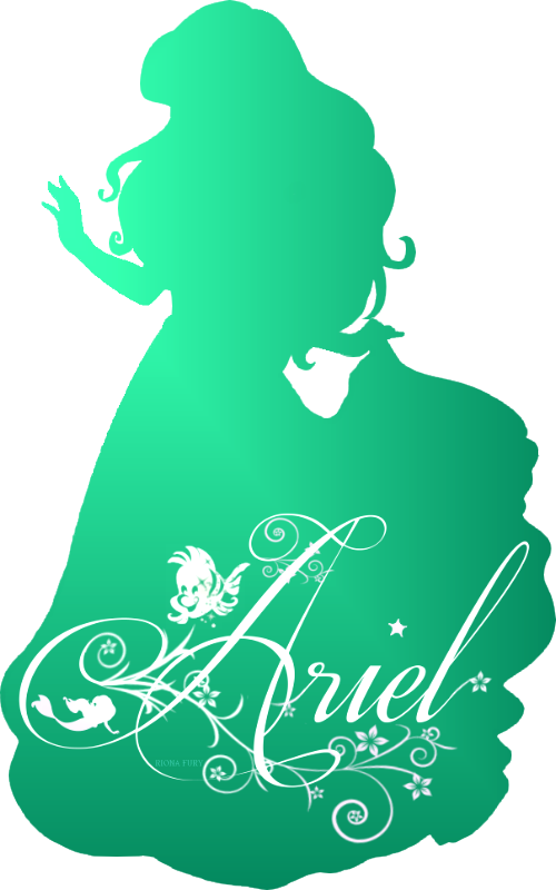 Ariel Disney Princess Silhouette PNG Image