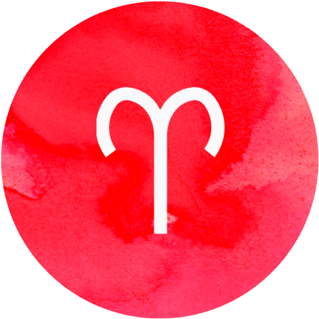 Aries Zodiac Sign Red Background PNG Image