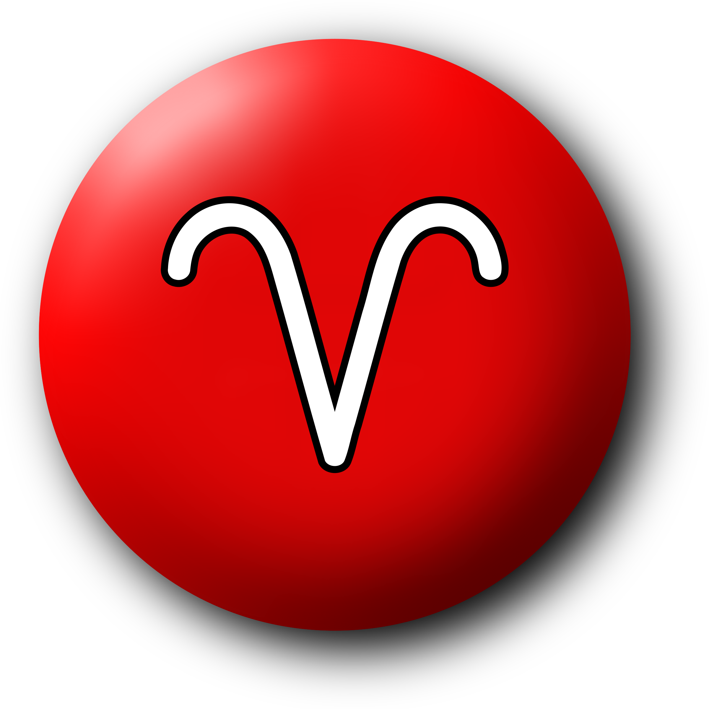 Aries Zodiac Symbol Button PNG Image