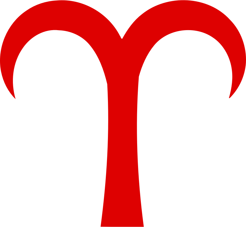 Aries Zodiac Symbol Red PNG Image