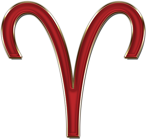 Aries Zodiac Symbol Red PNG Image