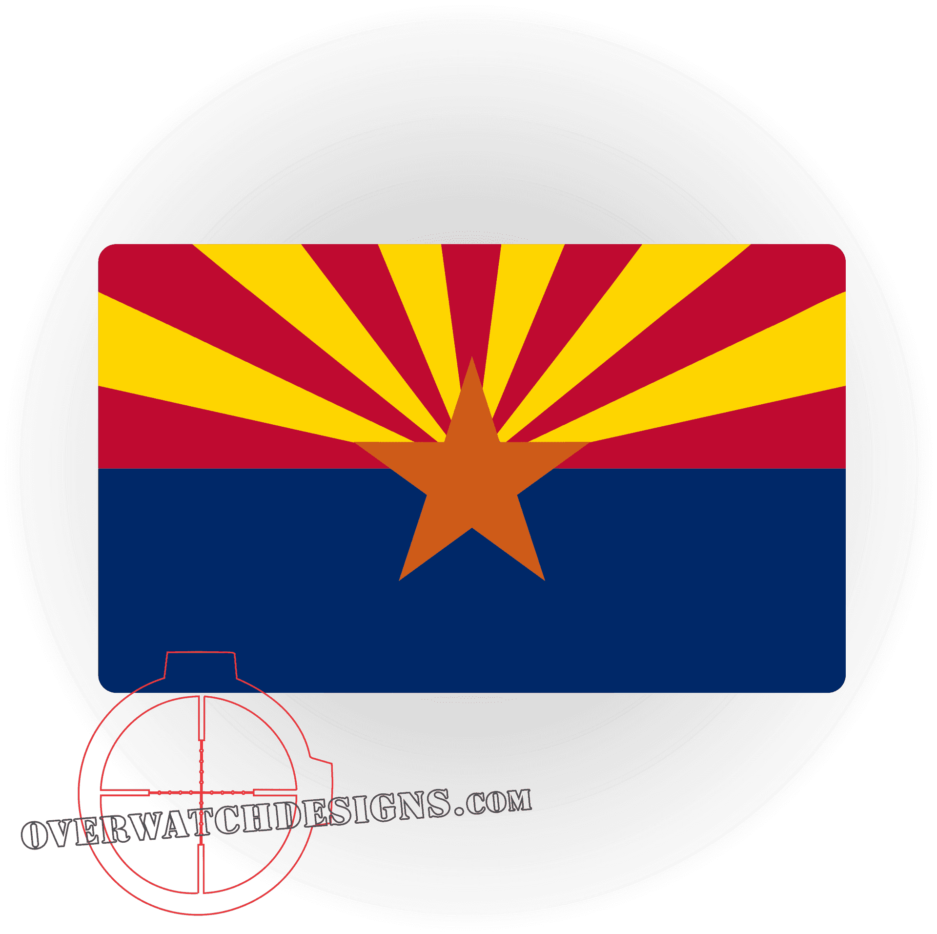 Arizona State Flag Hitch Cover PNG Image