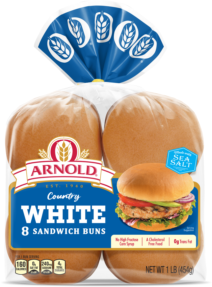 Arnold Country White Sandwich Buns Packaging PNG Image