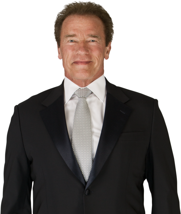 Arnold Schwarzenegger Portraitin Suit PNG Image