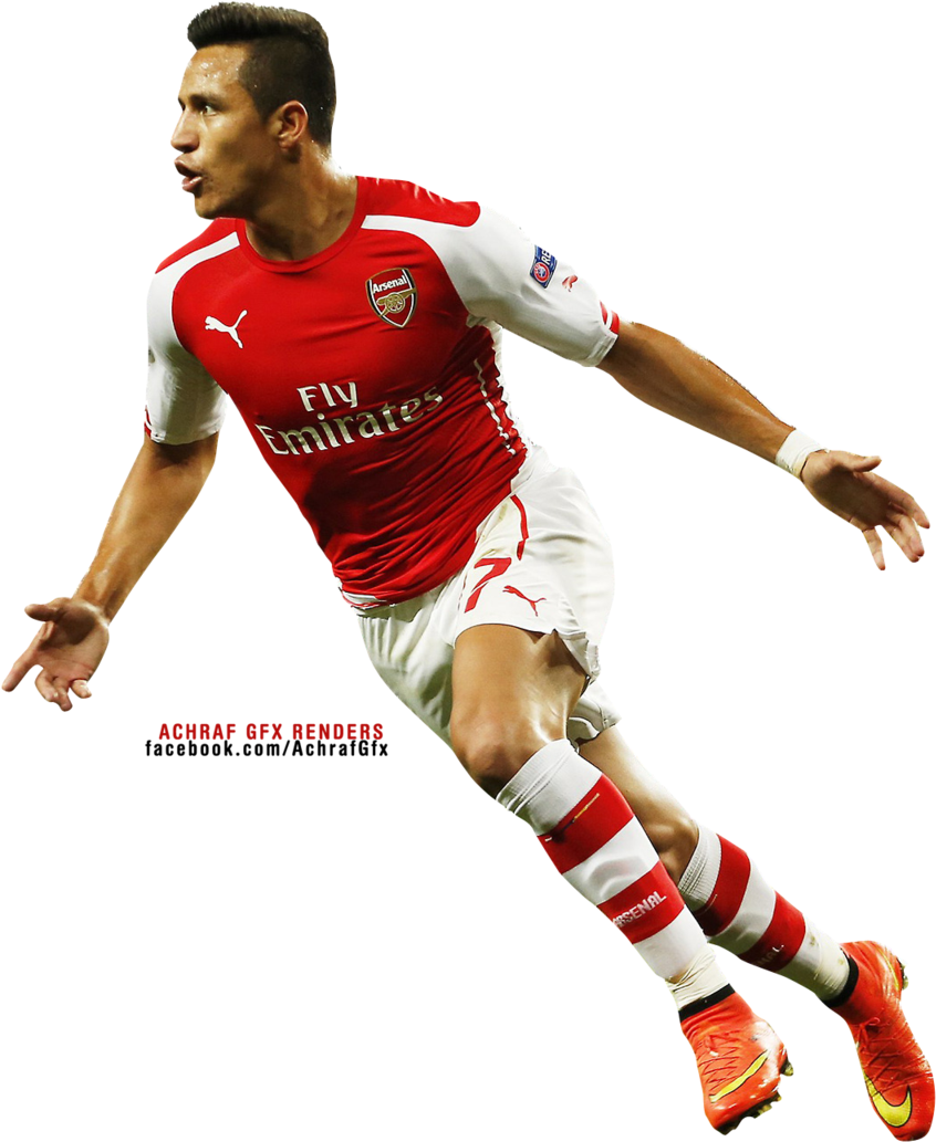 Arsenal Player Action Pose PNG Image