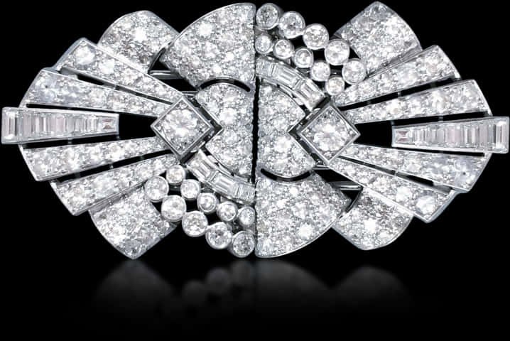 Art Deco Diamond Brooch PNG Image