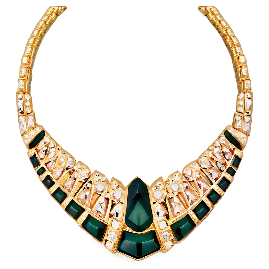 Art Deco Gold Necklace Png 06122024 PNG Image