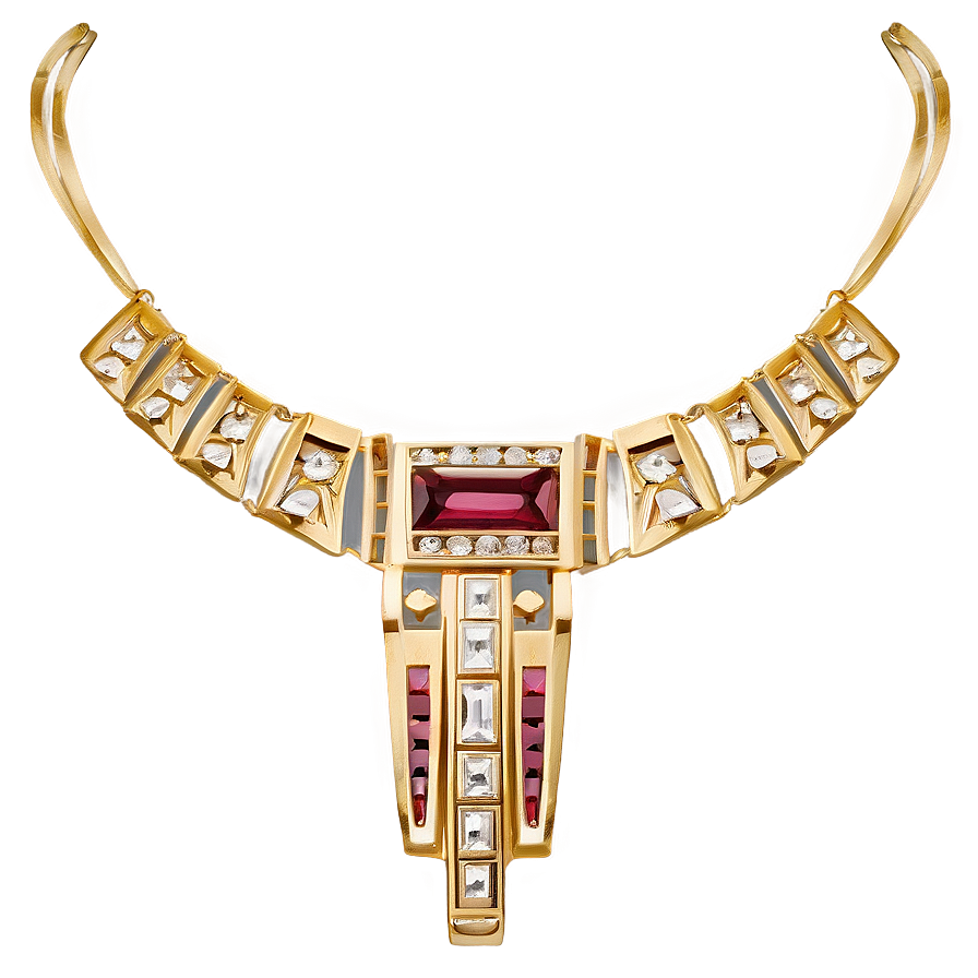 Art Deco Gold Necklace Png Yqx PNG Image