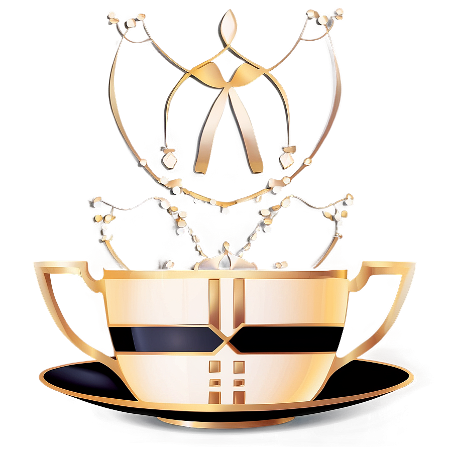 Art Deco Tea Cup Style Png 90 PNG Image