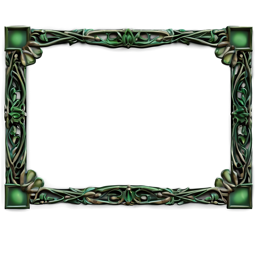 Art Nouveau Green Frame Png 47 PNG Image