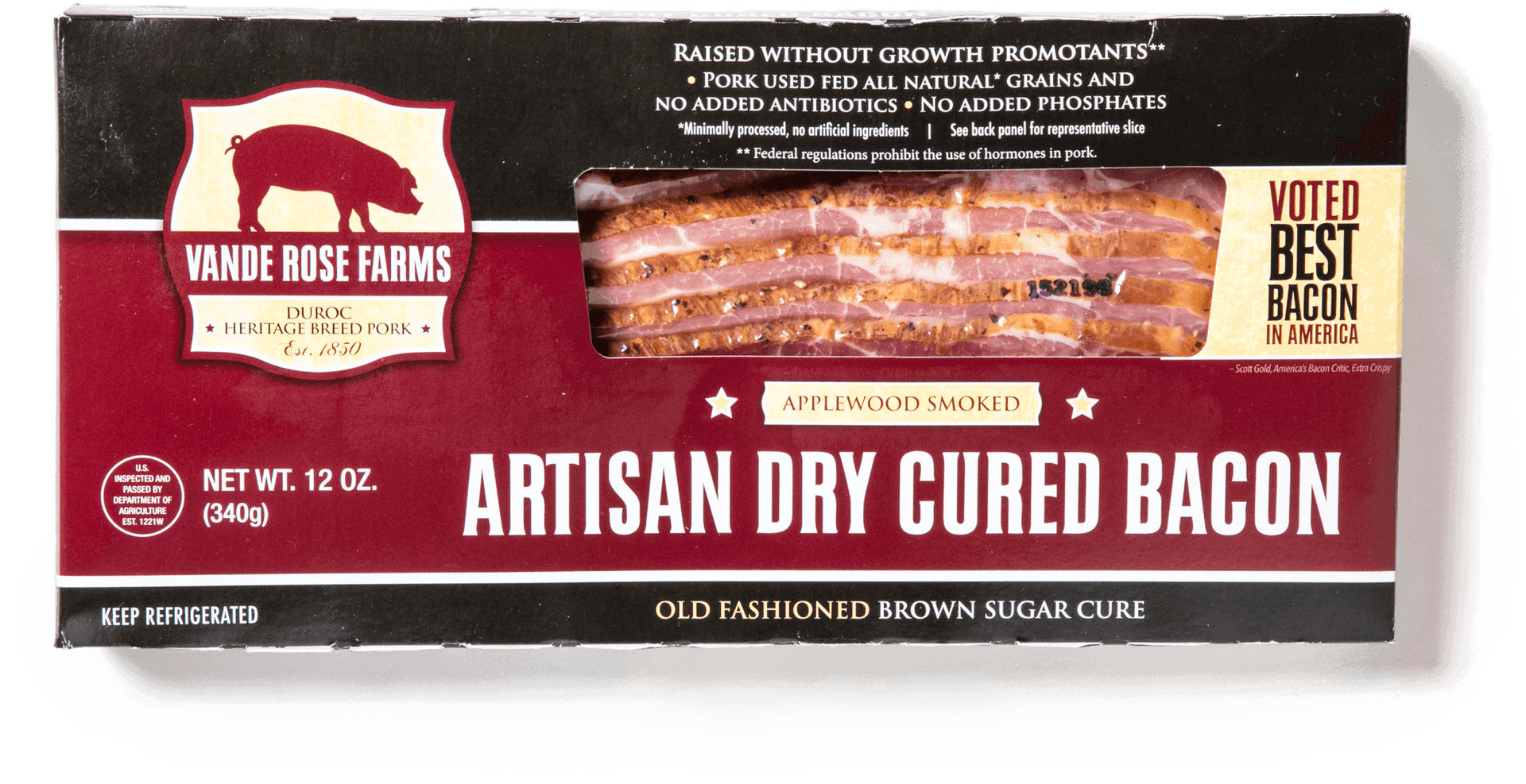 Artisan Dry Cured Bacon Package PNG Image