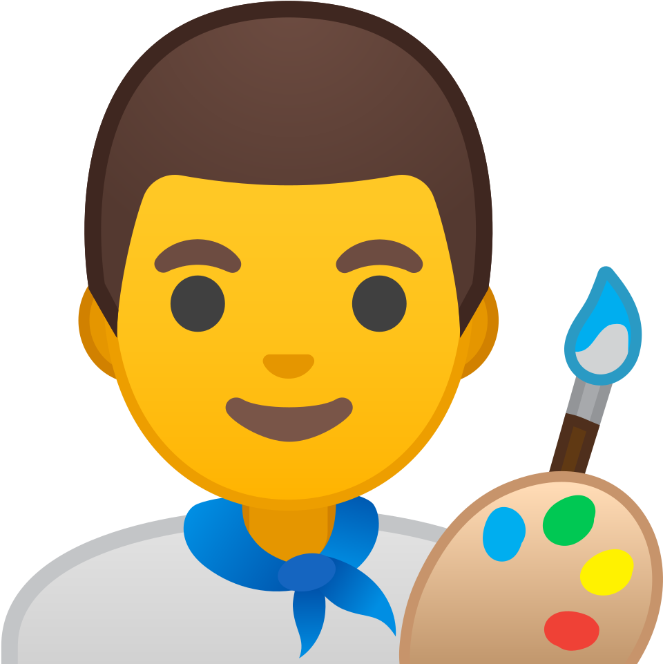 Artist Emoji Portrait PNG Image