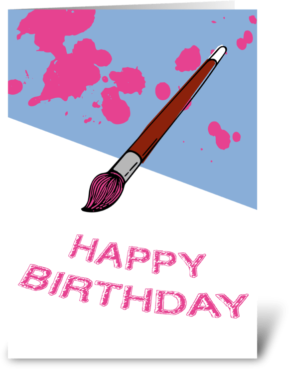 Artistic Birthday Greeting Card PNG Image