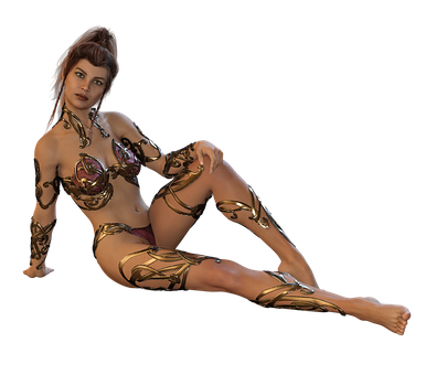 Artistic Body Paint Female Model PNG Image