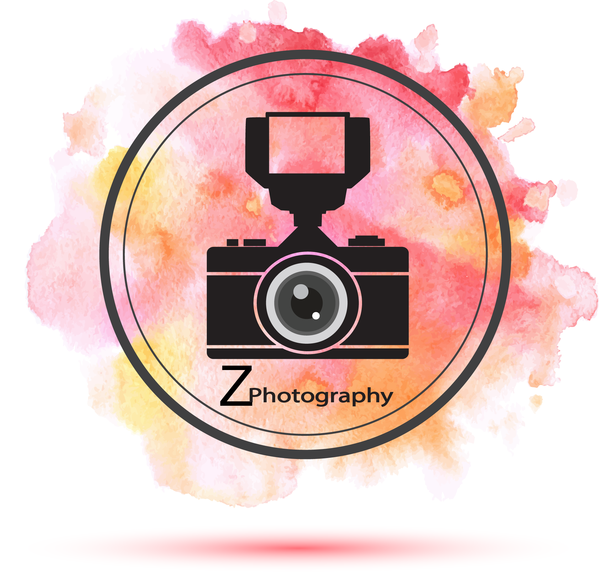 Artistic Camera Logowith Watercolor Background PNG Image