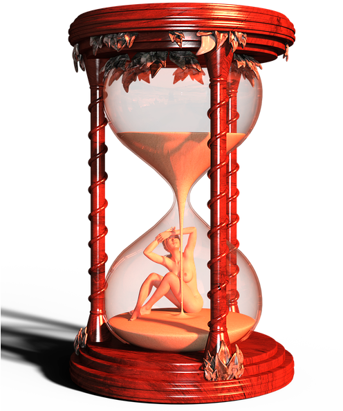 Artistic Hourglasswith Figure PNG Image