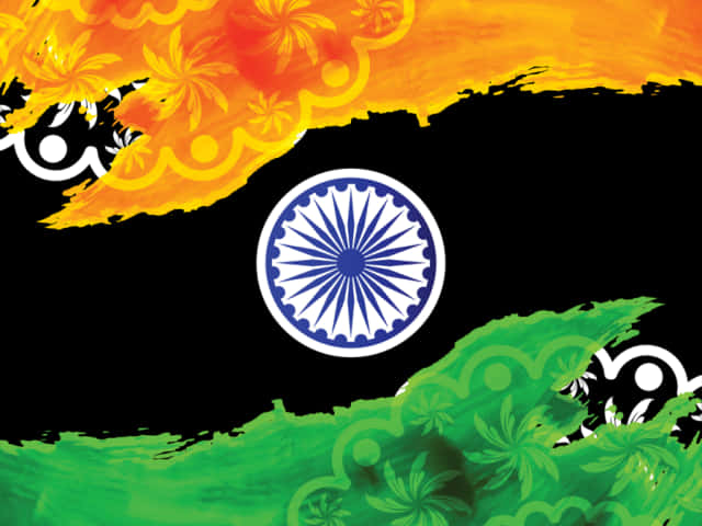 Artistic Indian Flag Design PNG Image