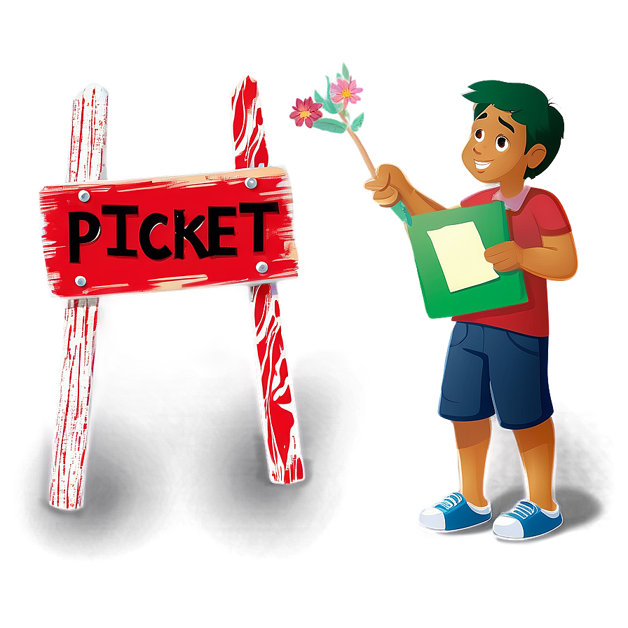 Artistic Picket Sign Png 06212024 PNG Image