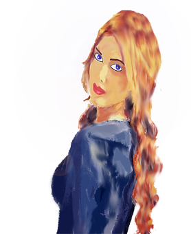 Artistic Portraitof Womanwith Blue Eyes PNG Image