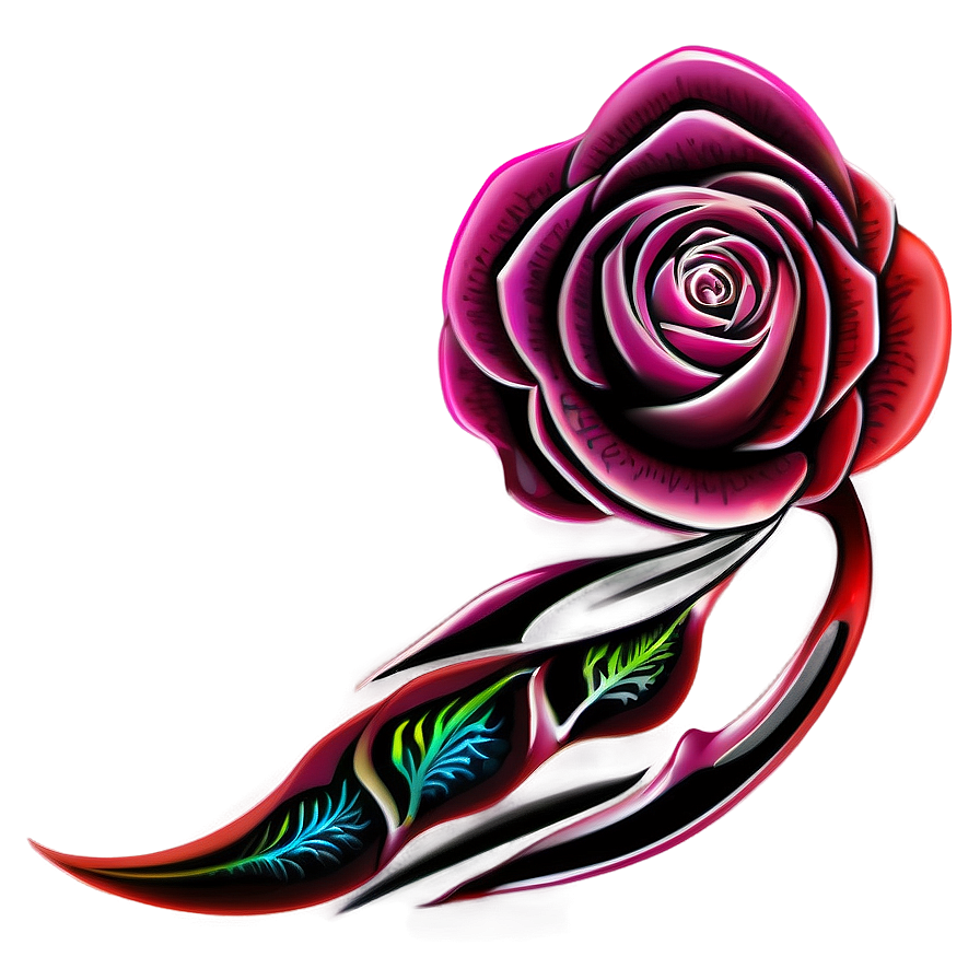 Artistic Rose Tattoo Creation Png Gls58 PNG Image