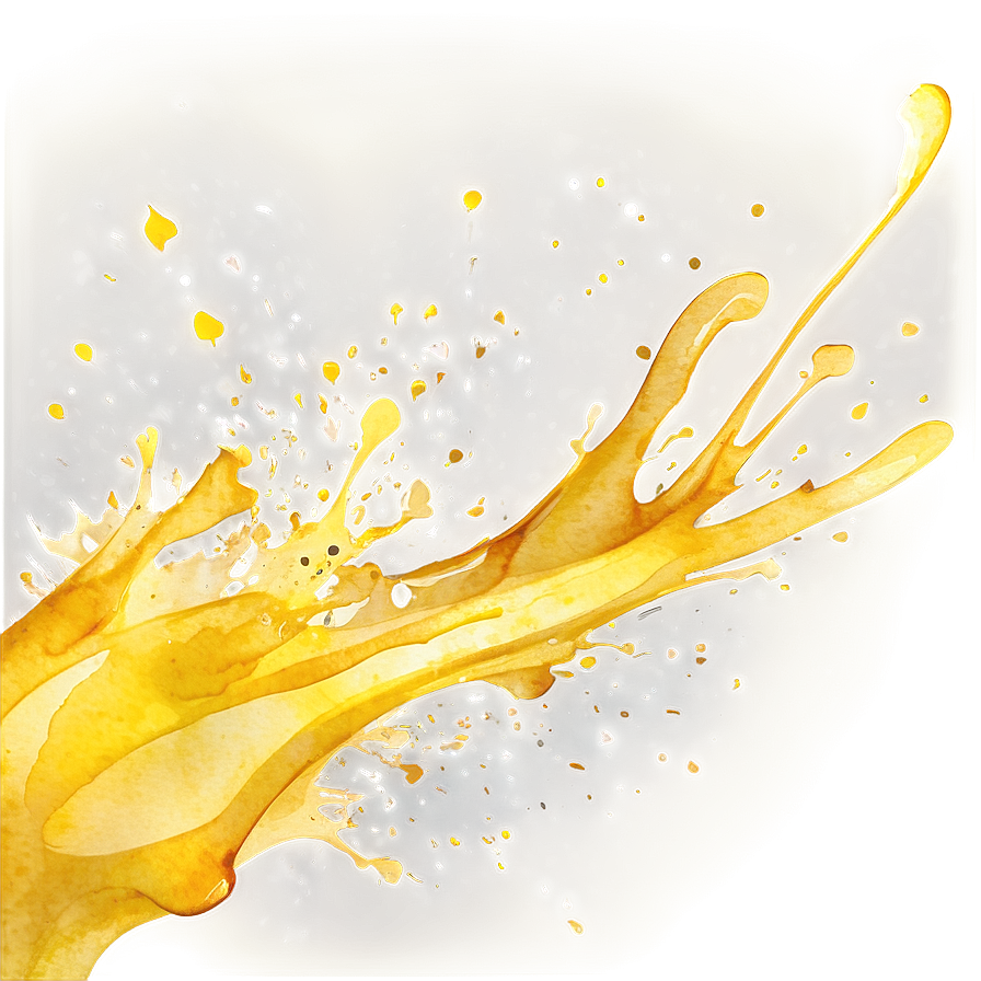 Artistic Yellow Watercolor Splash Png 05062024 PNG Image