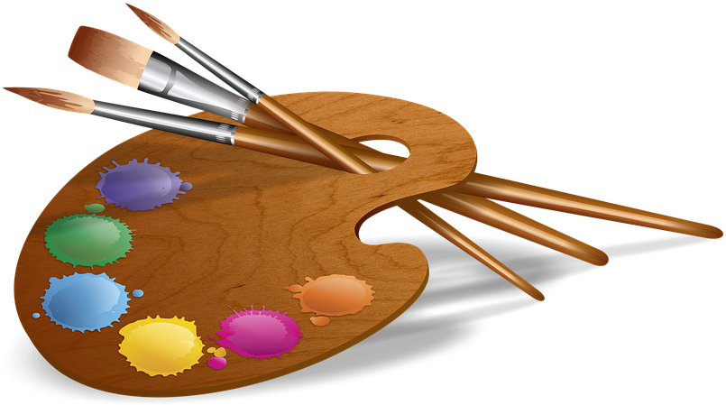 Artists Paletteand Brushes.png PNG Image