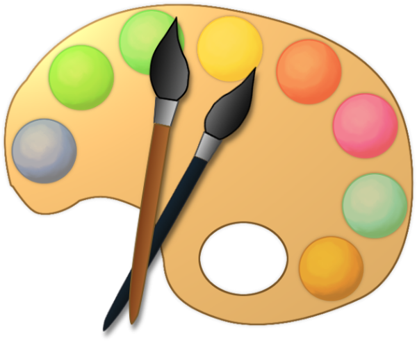 Artists Paletteand Brushes Vector PNG Image