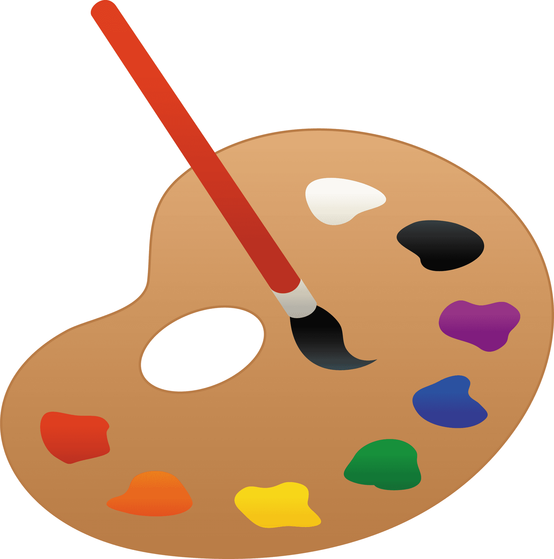 Artists Palettewith Brushand Colors.png PNG Image