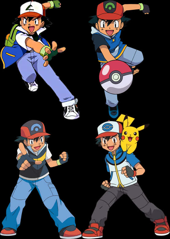 Ash Ketchum Evolution Pokemon PNG Image