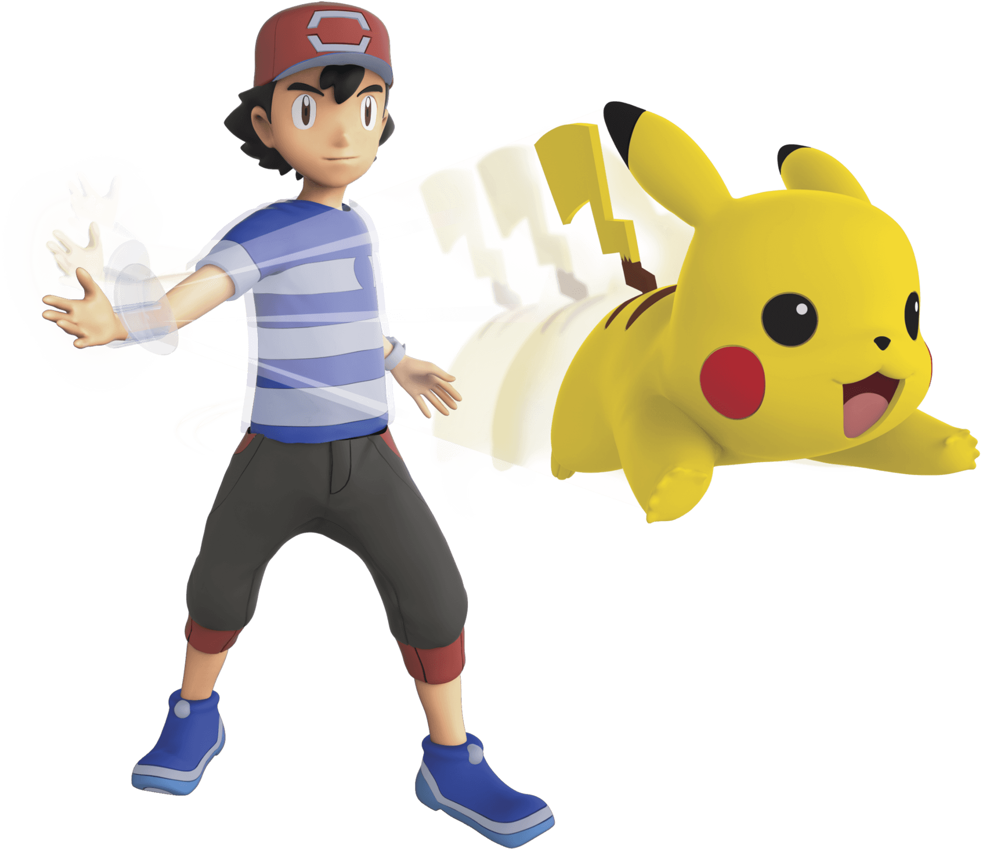 Ashand Pikachu Action Pose PNG Image