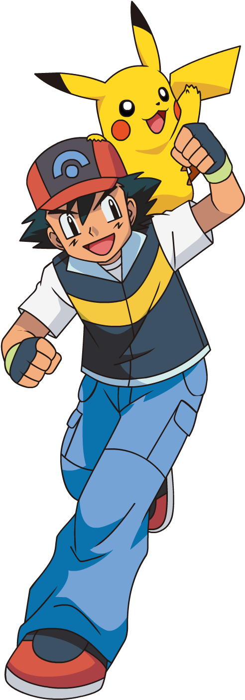 Ashand Pikachu Adventure Pose PNG Image