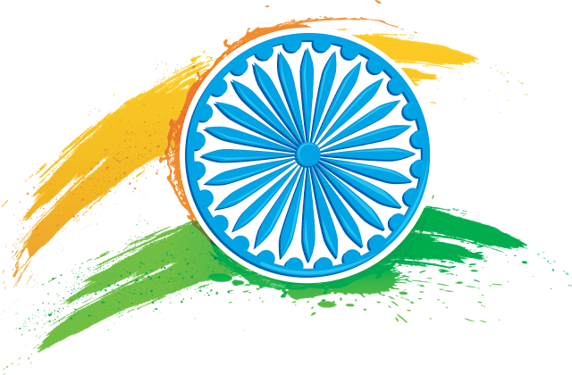 Ashoka_ Chakra_with_ Tri Color_ Swooshes PNG Image