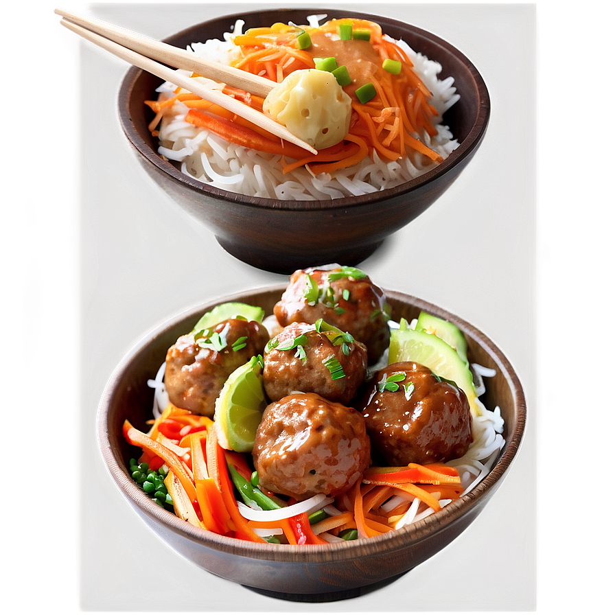 Asian Style Meatball Bowl Png 2 PNG Image