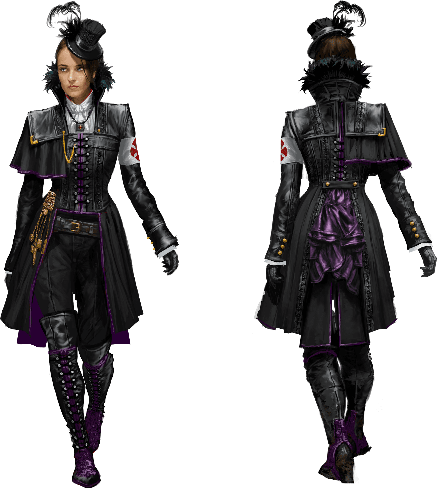 Assassins Creed Female Character Concept Art PNG Image