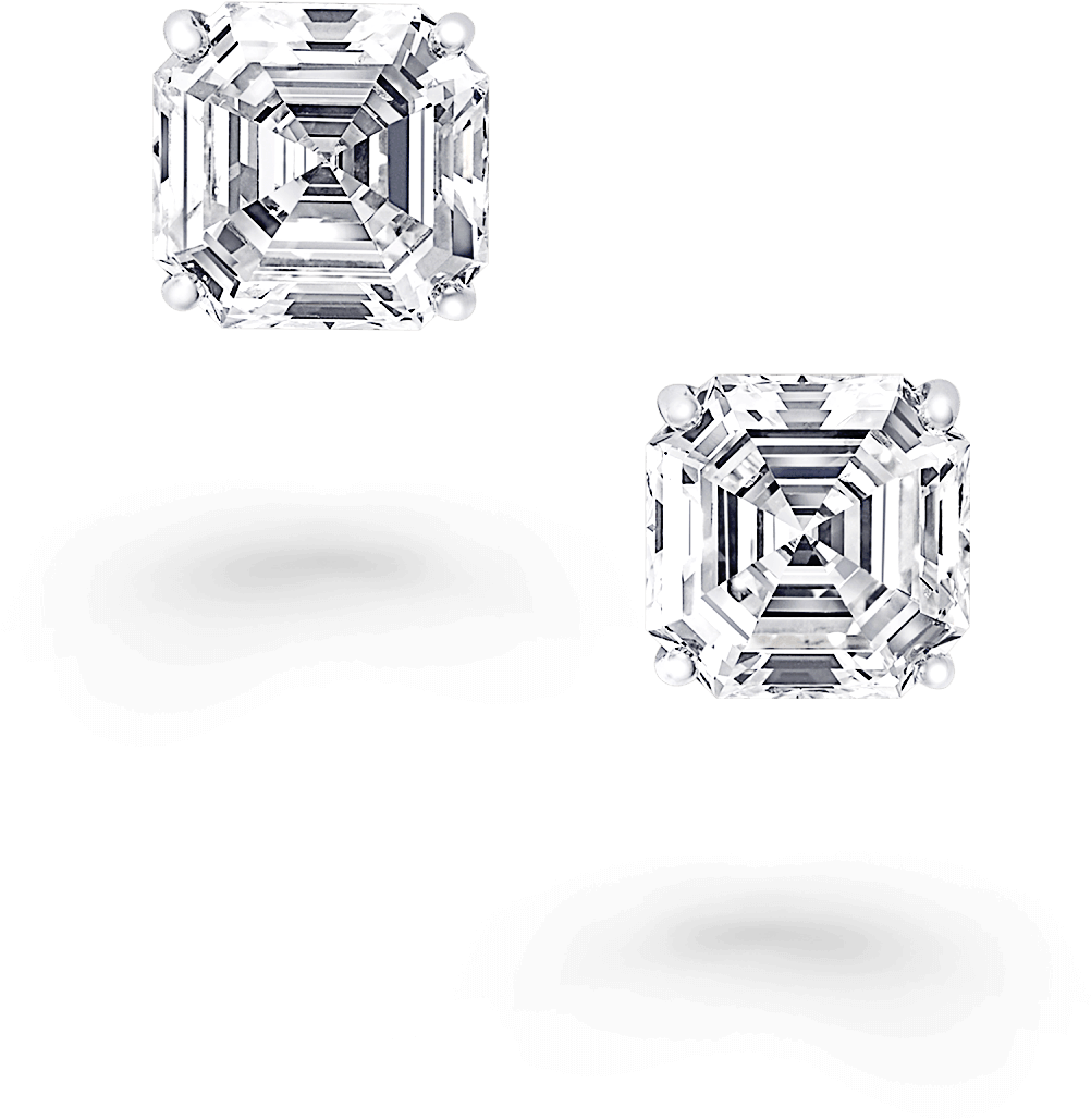 Asscher Cut Diamondswith Shadows PNG Image