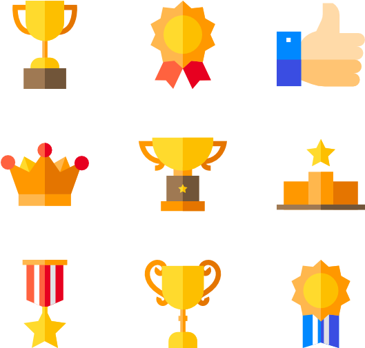 Assorted Awardsand Trophies Icons PNG Image