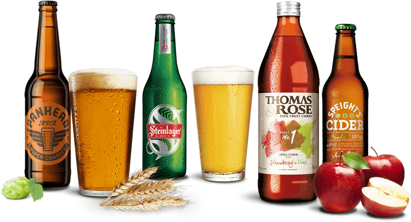 Assorted Beersand Ciders Display PNG Image