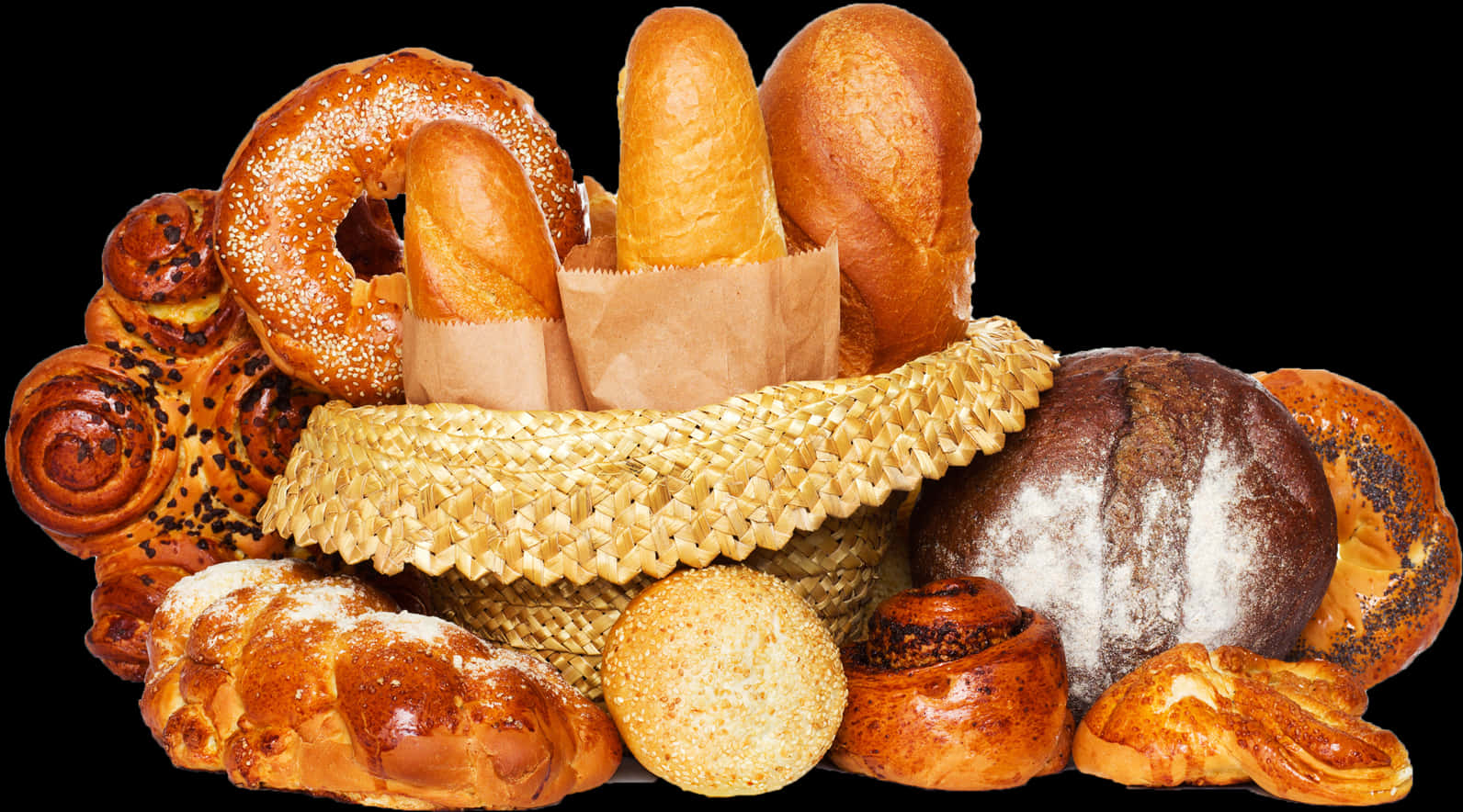 Assorted Bread Selection PNG Image