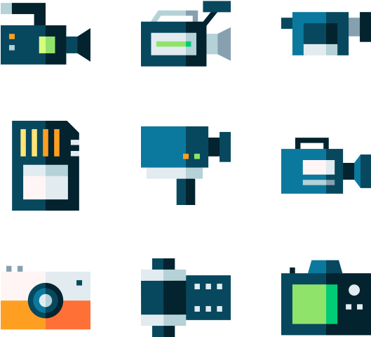 Assorted Camera Icons Set PNG Image