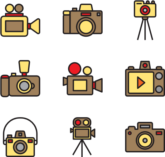 Assorted Camera Icons Set PNG Image