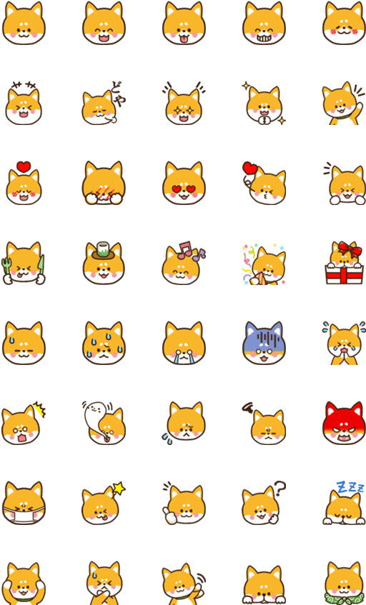 Assorted Cat Emoji Collection PNG Image