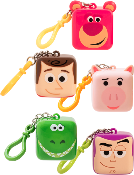 Assorted Character Keychains PNG Image