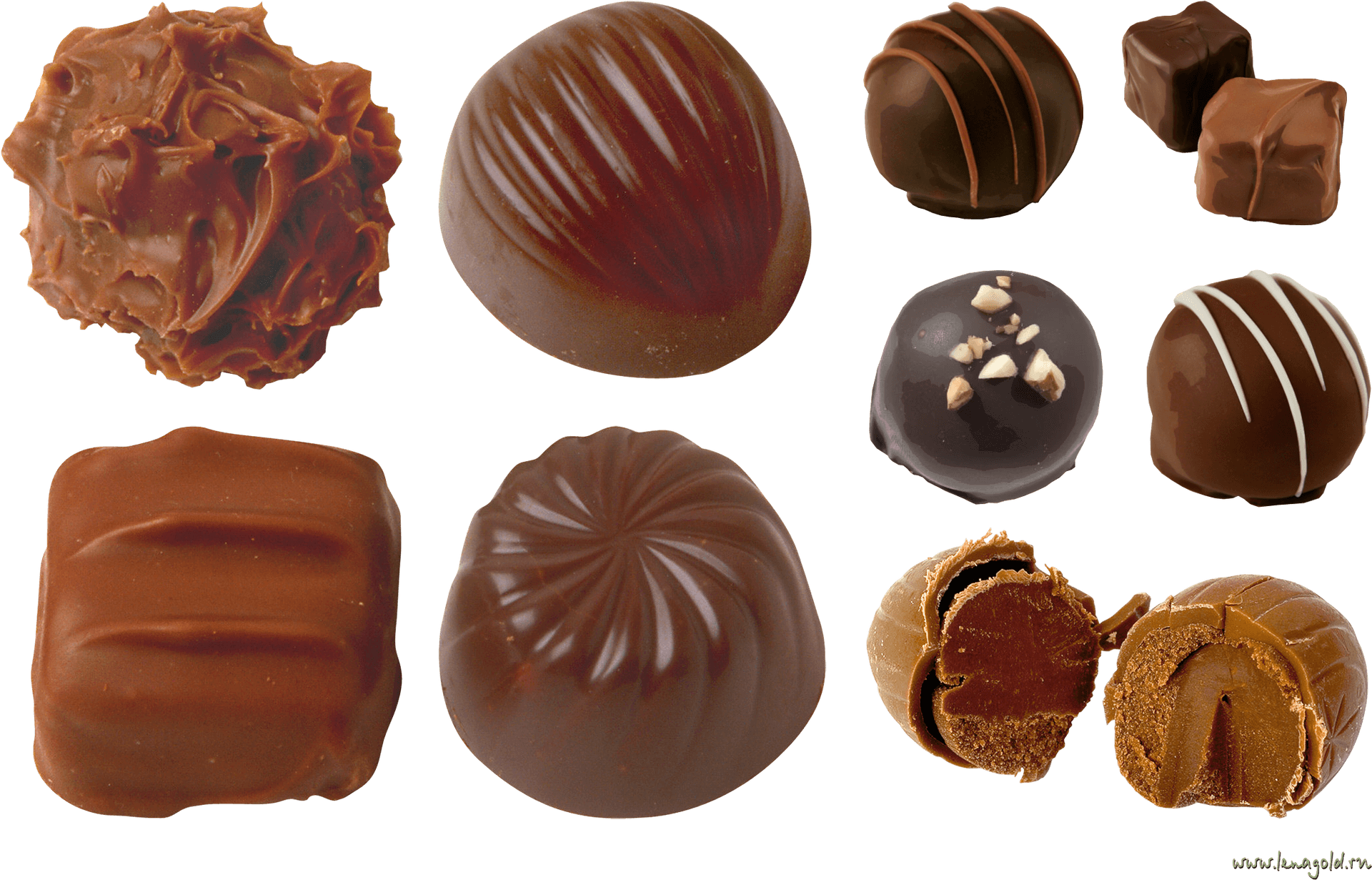 Assorted Chocolate Truffles Collection PNG Image