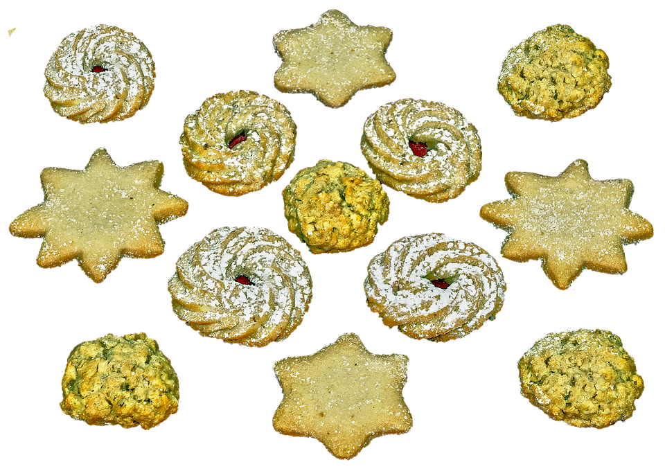 Assorted Christmas Cookies Festive Background PNG Image