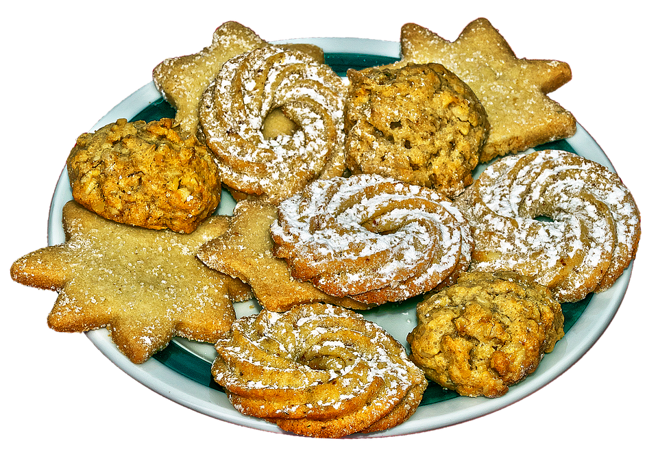 Assorted Christmas Cookies Plate PNG Image