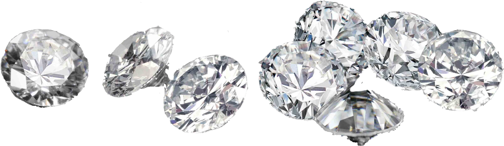 Assorted Cut Diamonds Transparent Background PNG Image